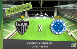Imagem da Arena Independência com os escudos dos times Atlético e Cruzeiro
