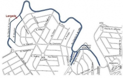 Mapa da operação de trânsito do evento "Corra pra Night", realizada sábado, dia 7/4. 