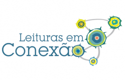 Logo do projeto Leituras em Conexão, com cinco círculos interligados, dos quais um é a letra "o" da palavra "conexão"