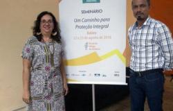 Maria Aparecida Oliveira e Rodrigo Nunes Ferreira apresentaram o monitoramento de políticas para as crianças e Agenda ODS