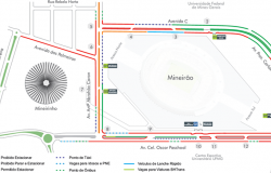Mapa com mudanças de trânsito para o evento evento Happy Holi – O Festival das Cores