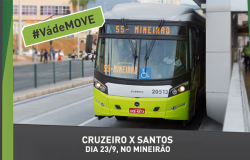 Foto de Ônibus do MOVE com letreiro "Mineirão"