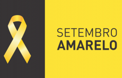 Imagem gráfica amarela e preto com texto "Setembro Amarelo"